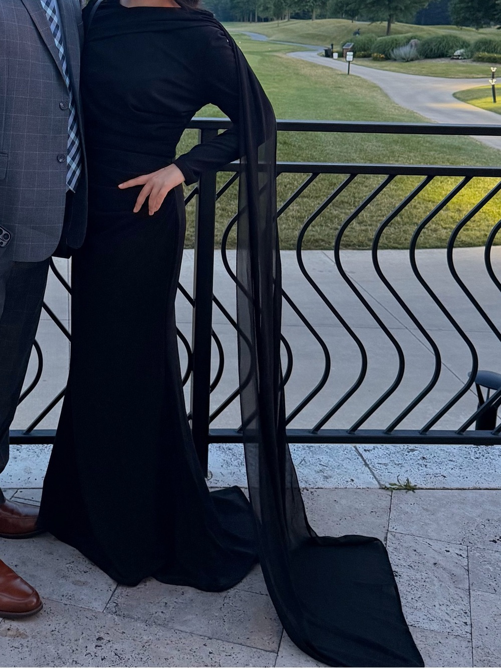 Black Evening Gown with Cape